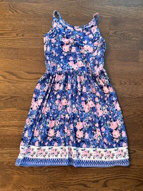 BCBGirls BCBG floral print smocked Sundress girls MEDIUM 10 12